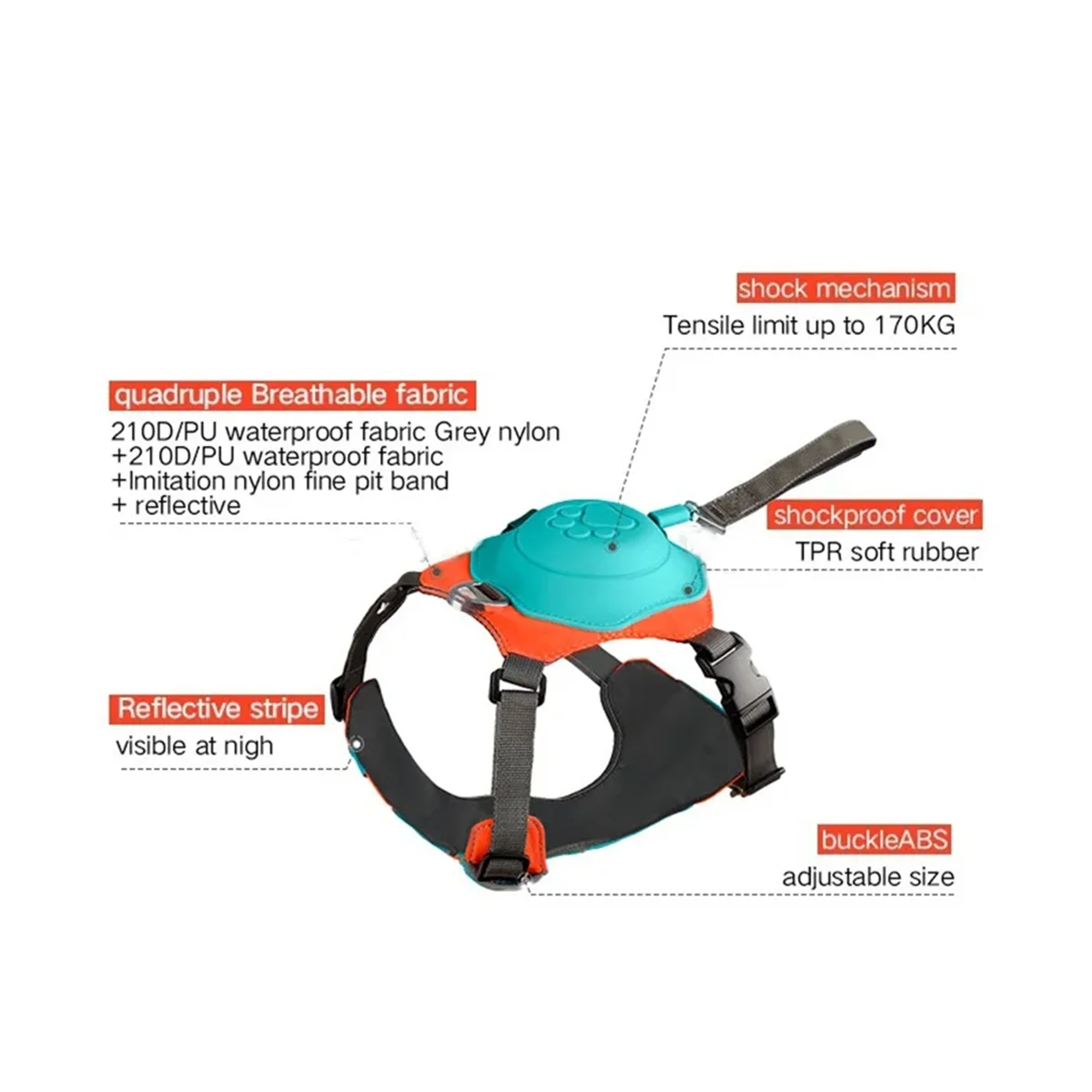 2 in 1 Retractable Harness Leash